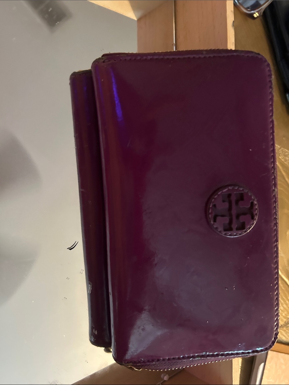 Tory Burch Purple Patent Leather Wallet